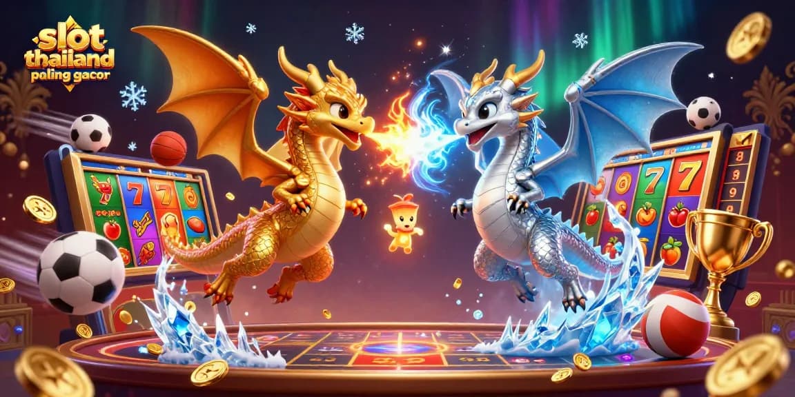 Experience thrilling gameplay with slot thailand paling gacor featuring golden and silver dragons amidst dynamic slot elements.