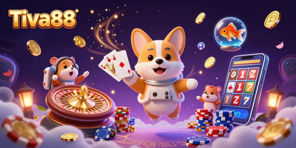 Play lucrative games at Tiva88 with floating coins and immersive 3D casino elements