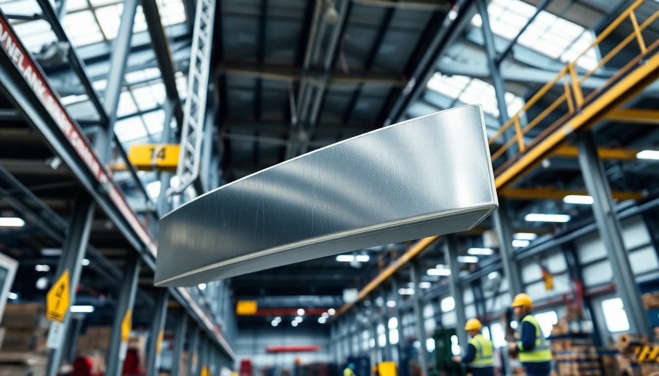 Solidna odbojnica stalowa w industrialnym otoczeniu magazynowym zapewniająca bezpieczeństwo i trwałość.