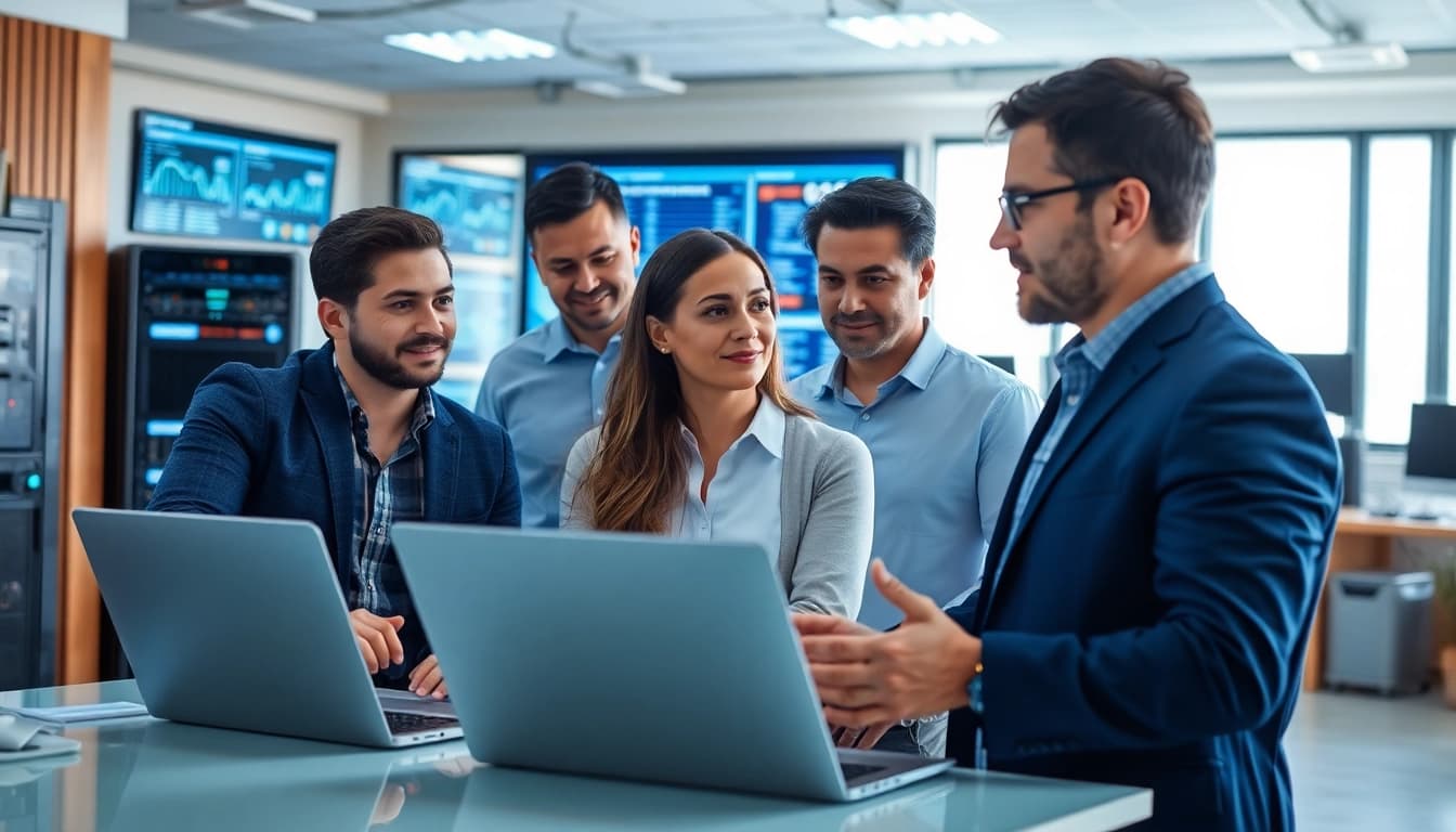 Enhance your knowledge of IT Fredericksburg with a professional team collaborating in a modern office.