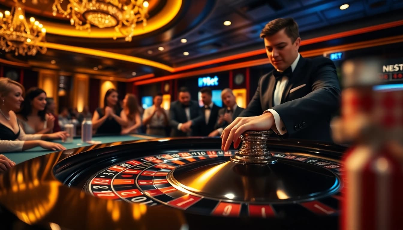Engage in an exciting roulette game at i9bet with vibrant chips and professional dealers.