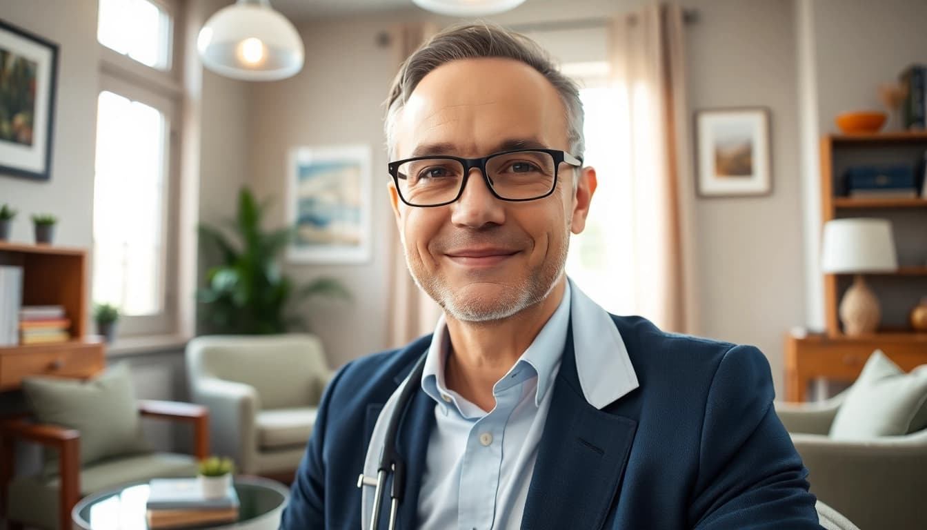 Consultation with a compassionate psychiatrist in Dubai, creating a welcoming atmosphere.