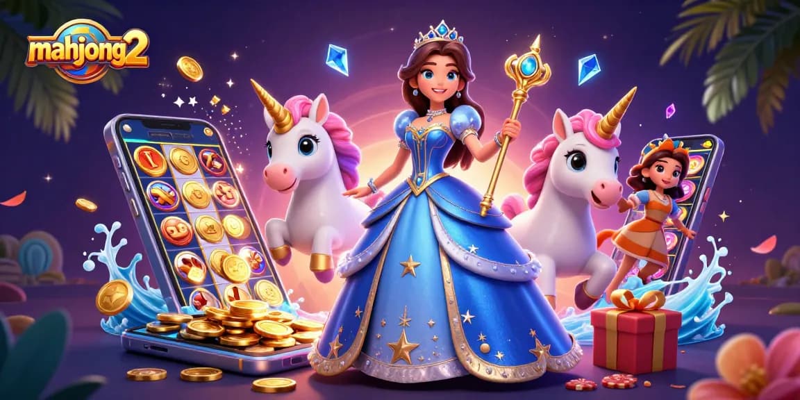 Experience mahjong 2 with magical features and vibrant casino elements in this enchanting scene.