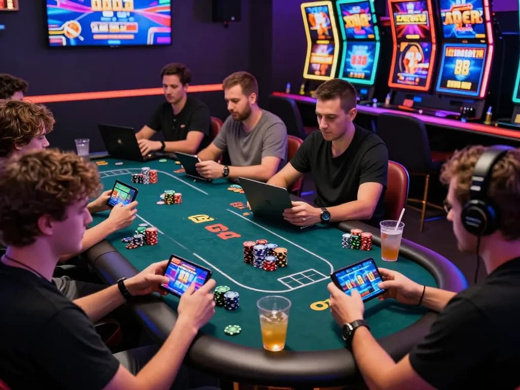 B52 Club gaming scene with players enjoying popular games and vibrant atmosphere