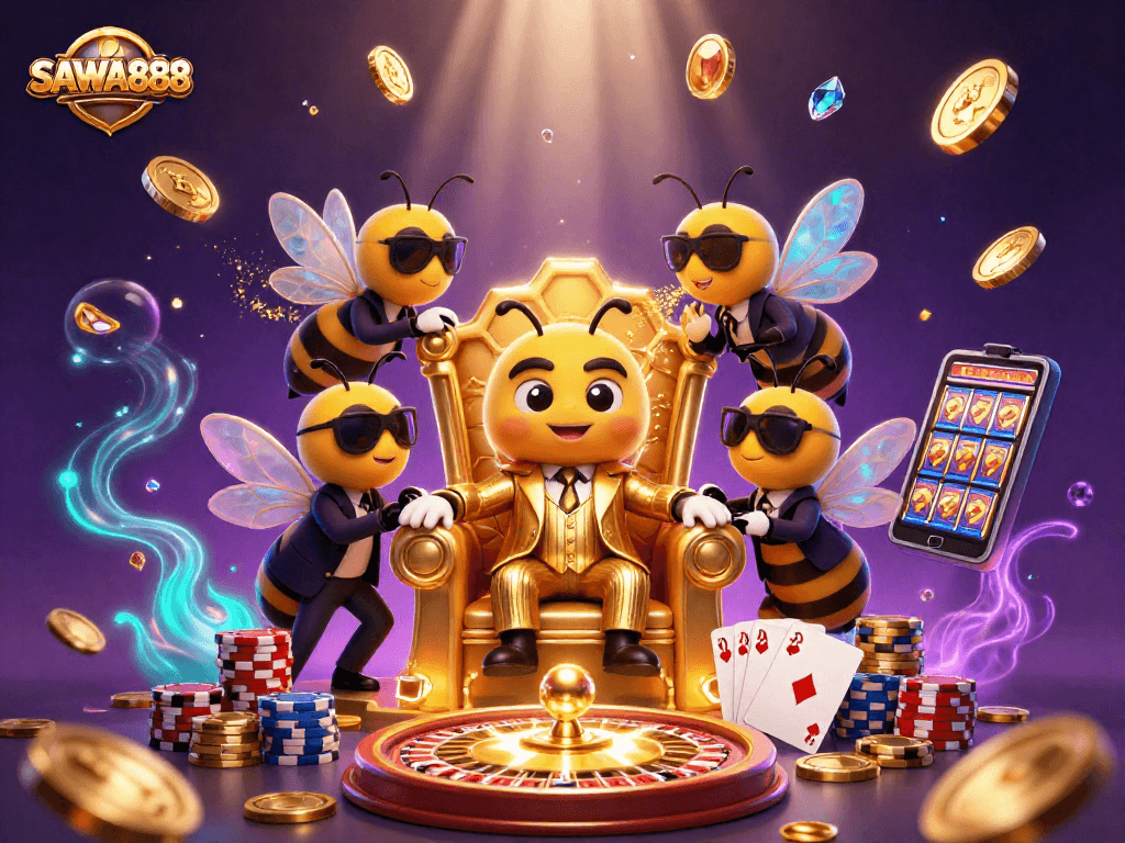 Experience thrilling slots at SAWA888 with colorful coins and dazzling game elements.