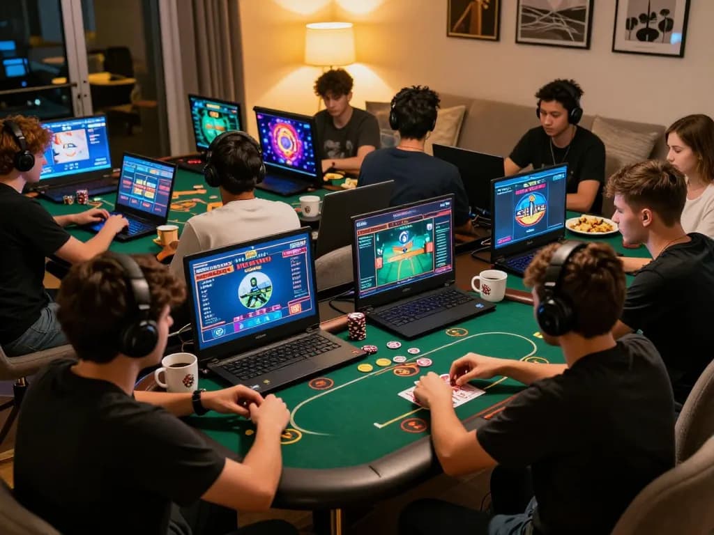 Engaging players at https://lc88app.com/ enjoying dynamic gameplay in a cozy online casino setting.
