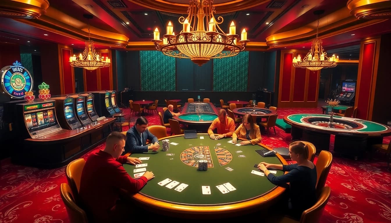 Experience the thrill of gambling at Kp88's luxurious casino scene with vibrant games and elegant decor.