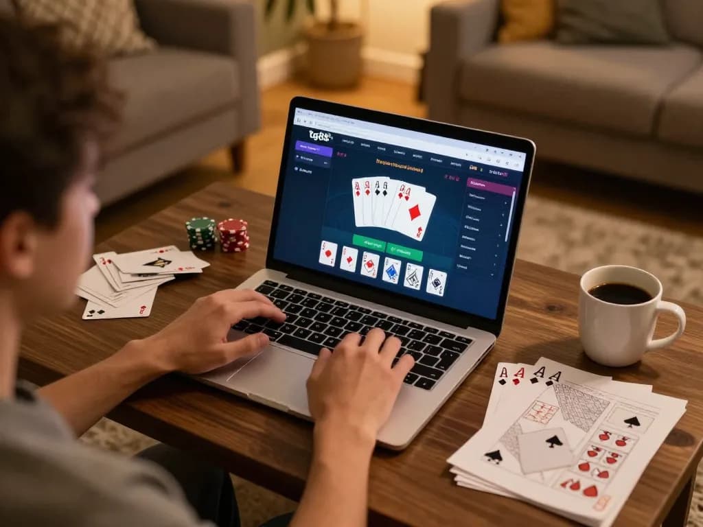 Engaging in online poker gameplay on the tg88 platform featuring vibrant visuals.