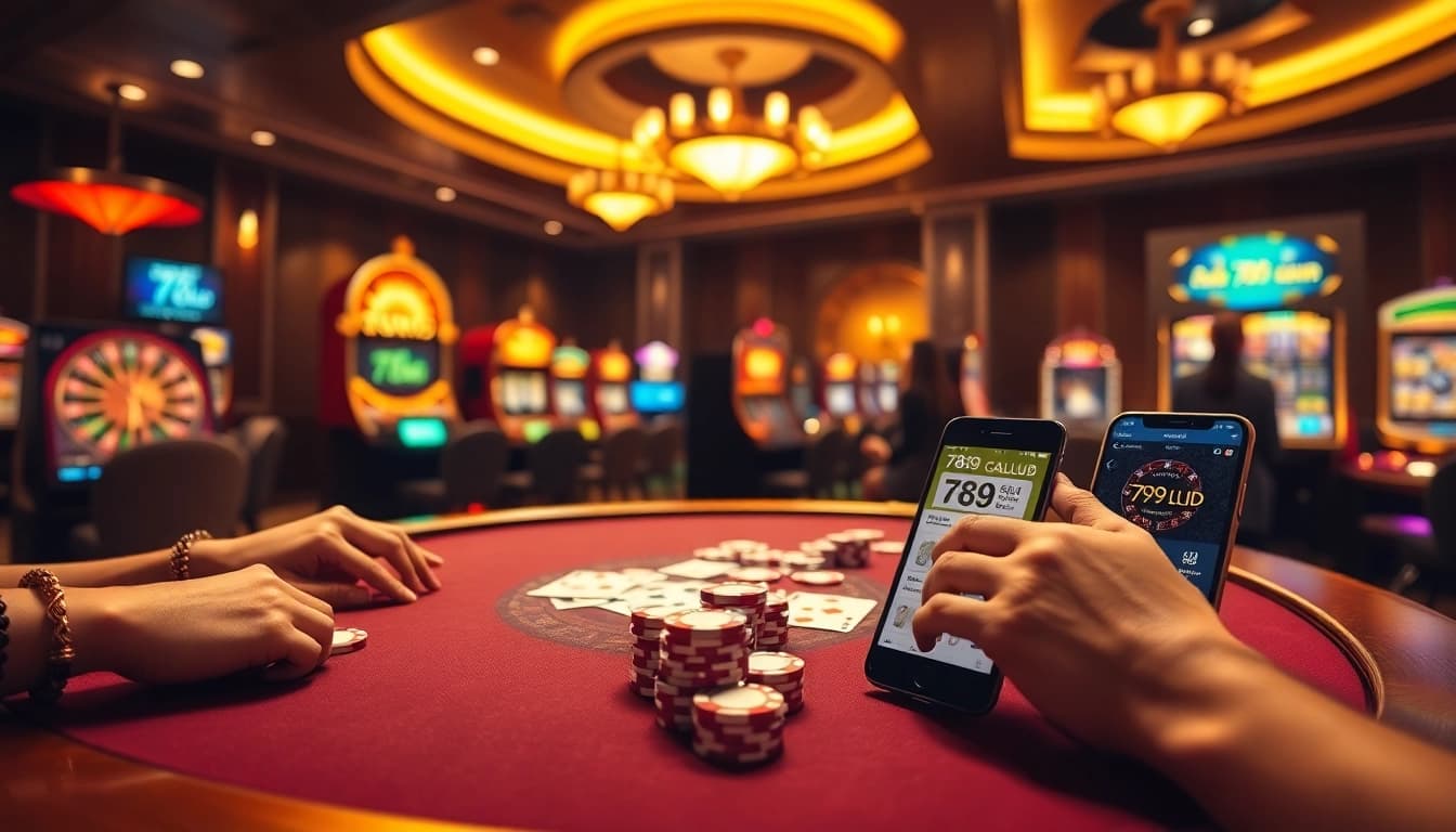 Experience thrilling games at 789club with vibrant poker tables and roulette wheels.