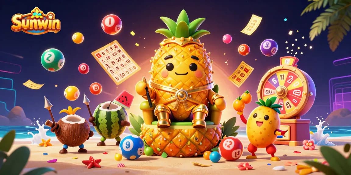 Experience exciting gameplay at Sunwin with vibrant lottery elements and a lively casino setting.