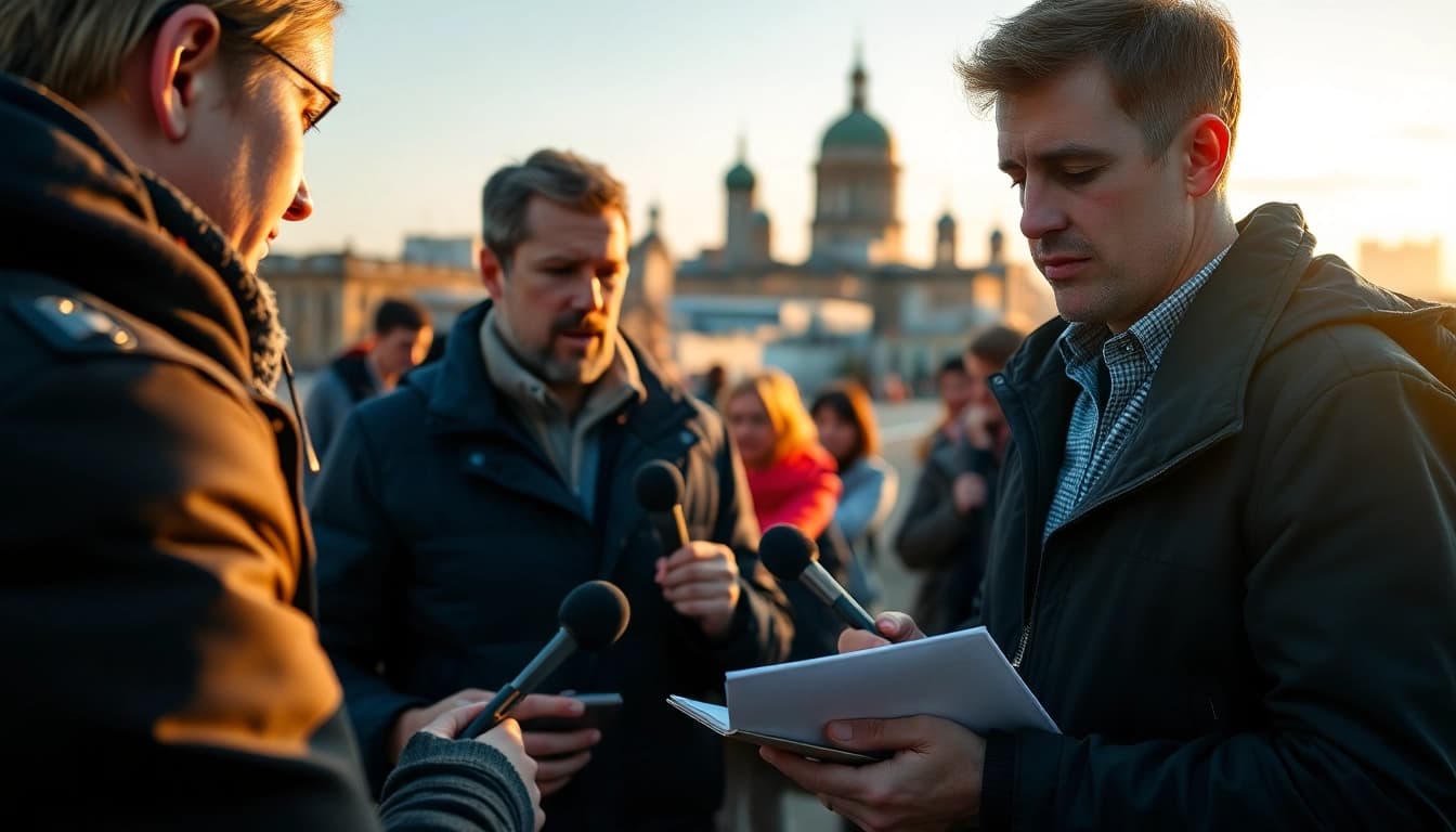 Актуальні новини Сум та області на https://sumytoday.in.ua, журналіст інтерв'ює місцевих жителів.