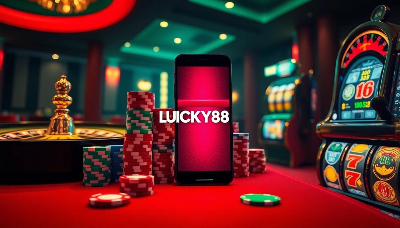 Experience thrilling casino excitement with the LUCKY88 APP featuring vibrant slot games and roulette.