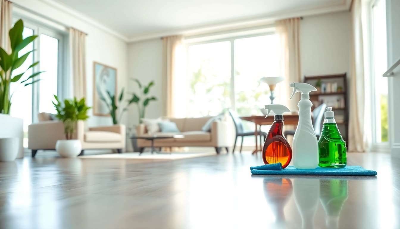Efficient cleaning service transforming a modern home into a sparkling clean environment.