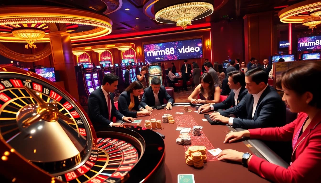 Players enjoying thrilling games and massive wins at MM88 video casino.