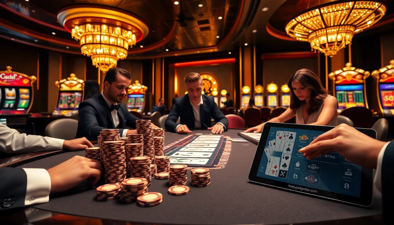 Experience high-stakes gaming at https://68vip.trade/ with luxurious poker tables and vibrant slot machines.