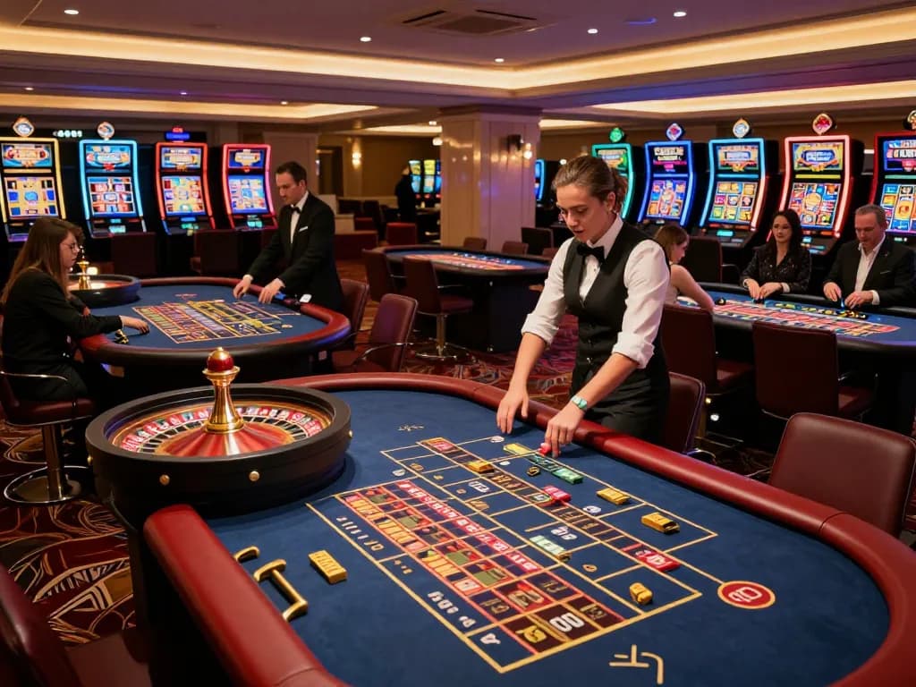 Players placing bets at okwin roulette tables during high-stakes casino gaming