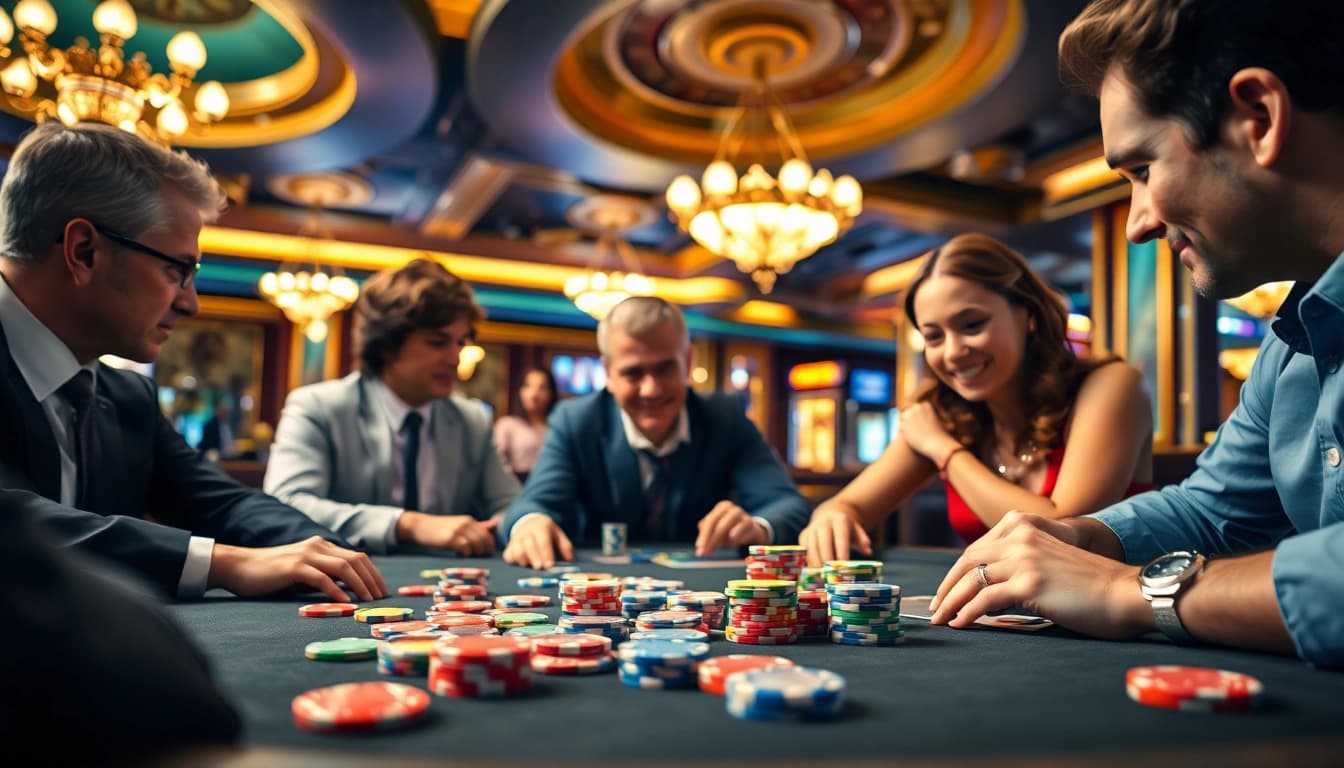 Permainan poker sedang berlangsung dengan cuan123 adalah fokus, pemain terlihat antusias.