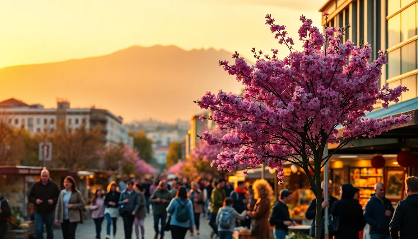 Experience the vibrant atmosphere of Almaty showcased at https://albmaftoh.com through a captivating cityscape image.