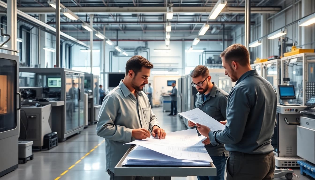 Engineers collaborating in a high-tech environment for fab u tech industries.