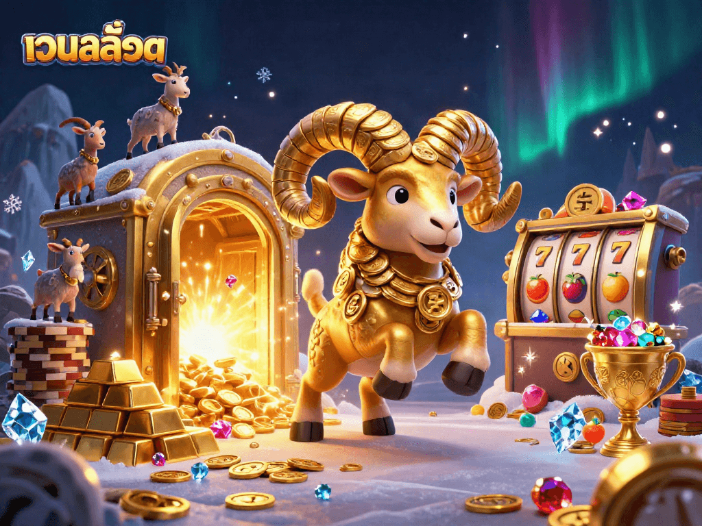 Win big with เว็บสล็อต in this ultra-detailed casino illustration filled with gold and slot symbols.