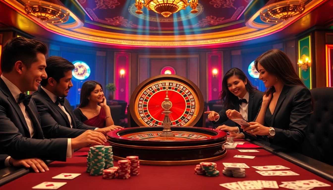 Excited players at a casino engage in thrilling gambling while contemplating their imprumut options.