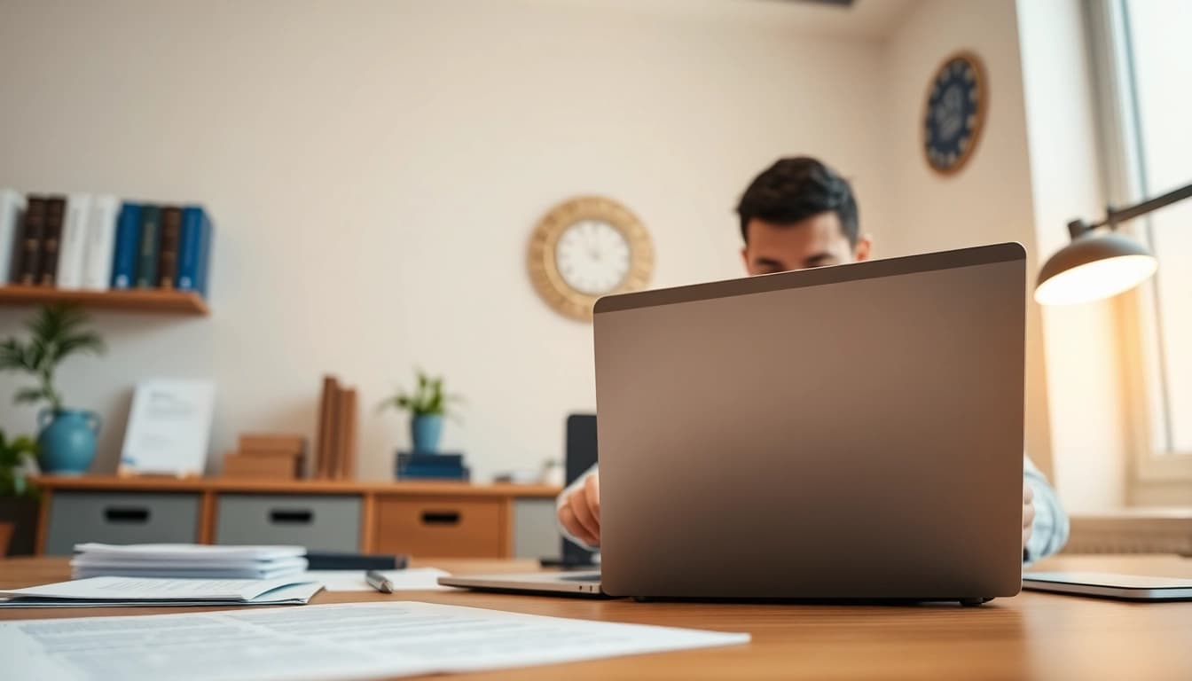 Traducteur professionnel en action dans un bureau à Paris, incarnant le rôle de traducteur assermenté à Paris.