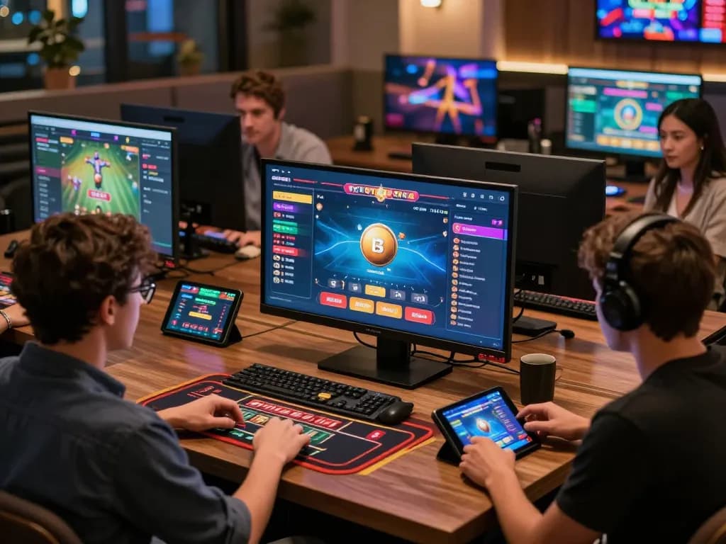 Exciting gaming scene at TG88 with enthusiastic players engaged in various betting activities.