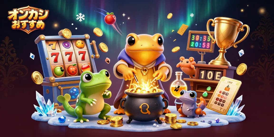 オンラインカジノおすすめゲームでの勝利を楽しむ場面を描いたイラストです。