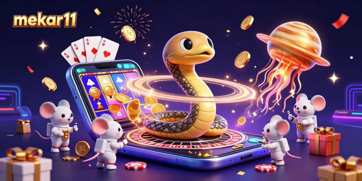 Experience the thrill of betting with mekar11 at this vibrant cosmic casino scene.