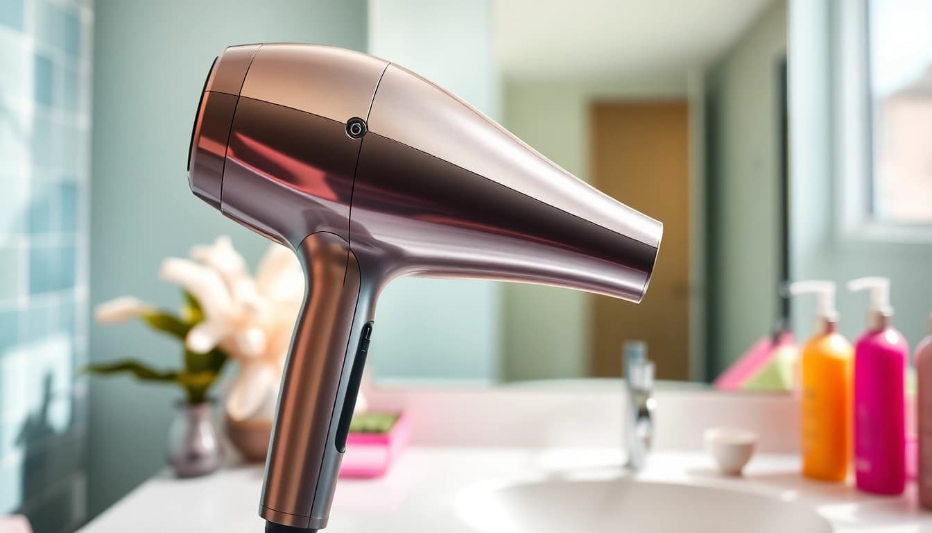 Enhance your hair styling with this Ionic hair dryer featuring a sleek design and premium finish.