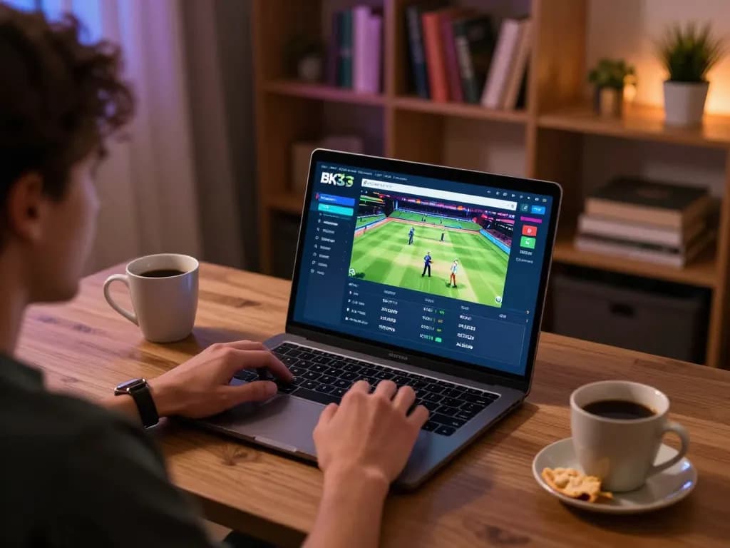 Experience the thrill of BK33 cricket betting interface on a cozy home setup