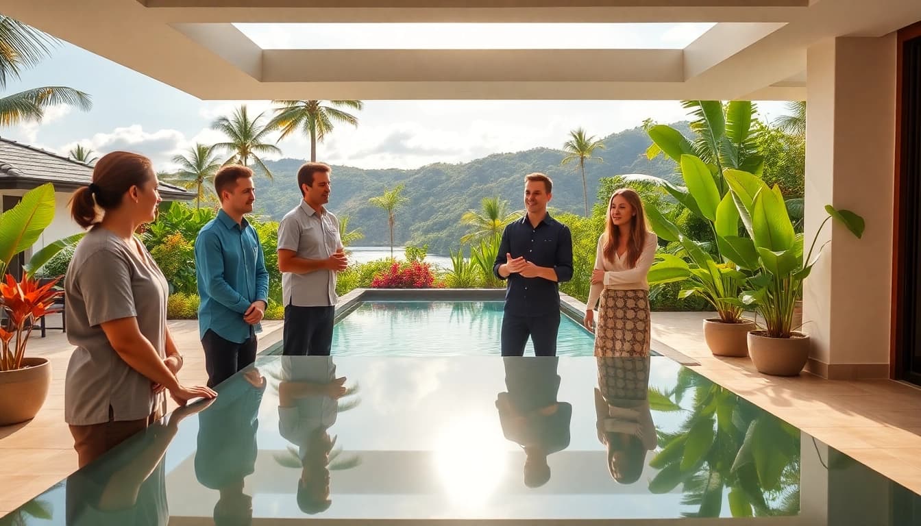Property management phuket team efficiently managing a luxury villa ensuring seamless operations.