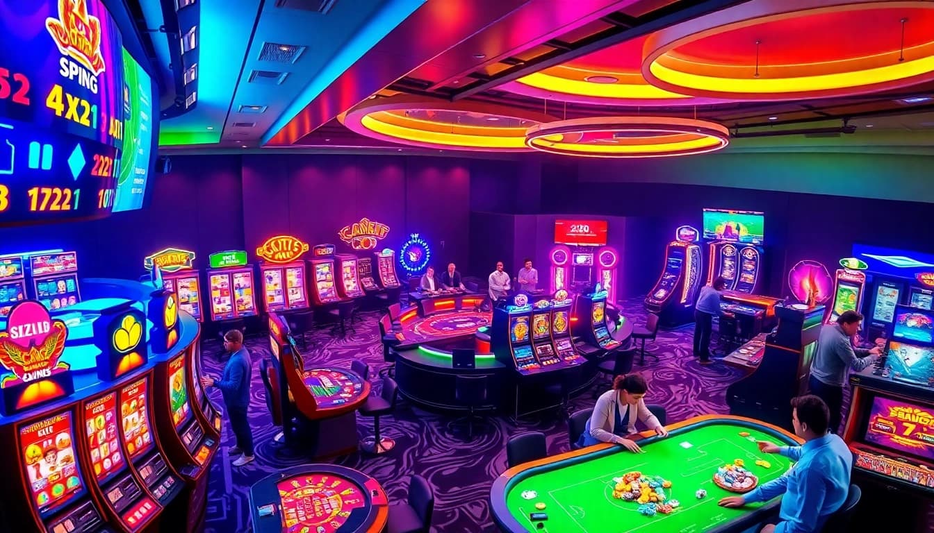 Exciting and vibrant online gaming interface of 222O platform showcasing diverse games and professional dealers.