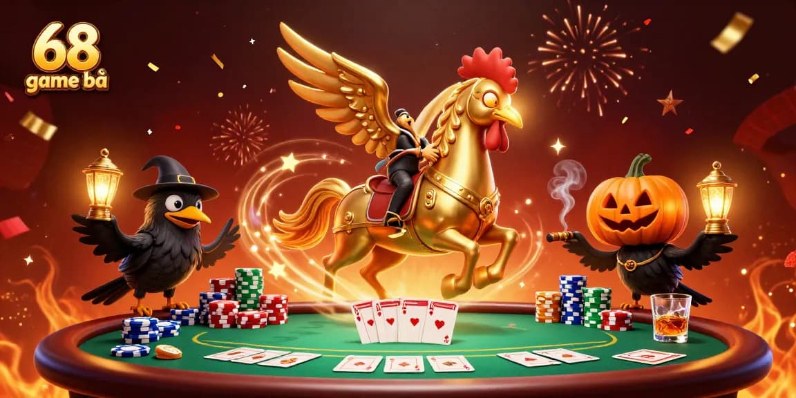 Experience thrilling gameplay with 68 game bài as you engage in animated poker action surrounded by vibrant casino energy.