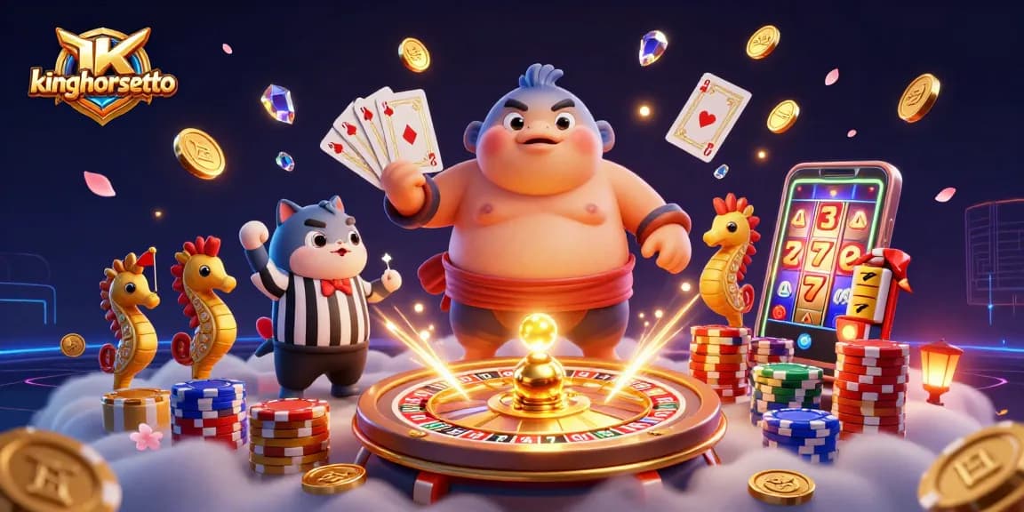 Menangkan taruhan dengan kinghorsetoto melalui ilustrasi 3D yang menampilkan fugu dan elemen kasino.