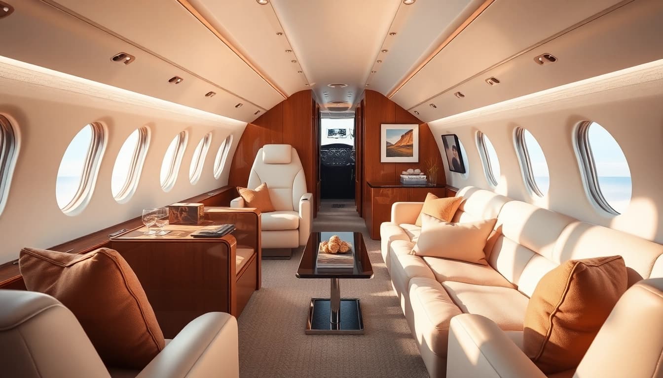 Experience luxury travel with https://flymarquis.com and its elegant private jet interiors.