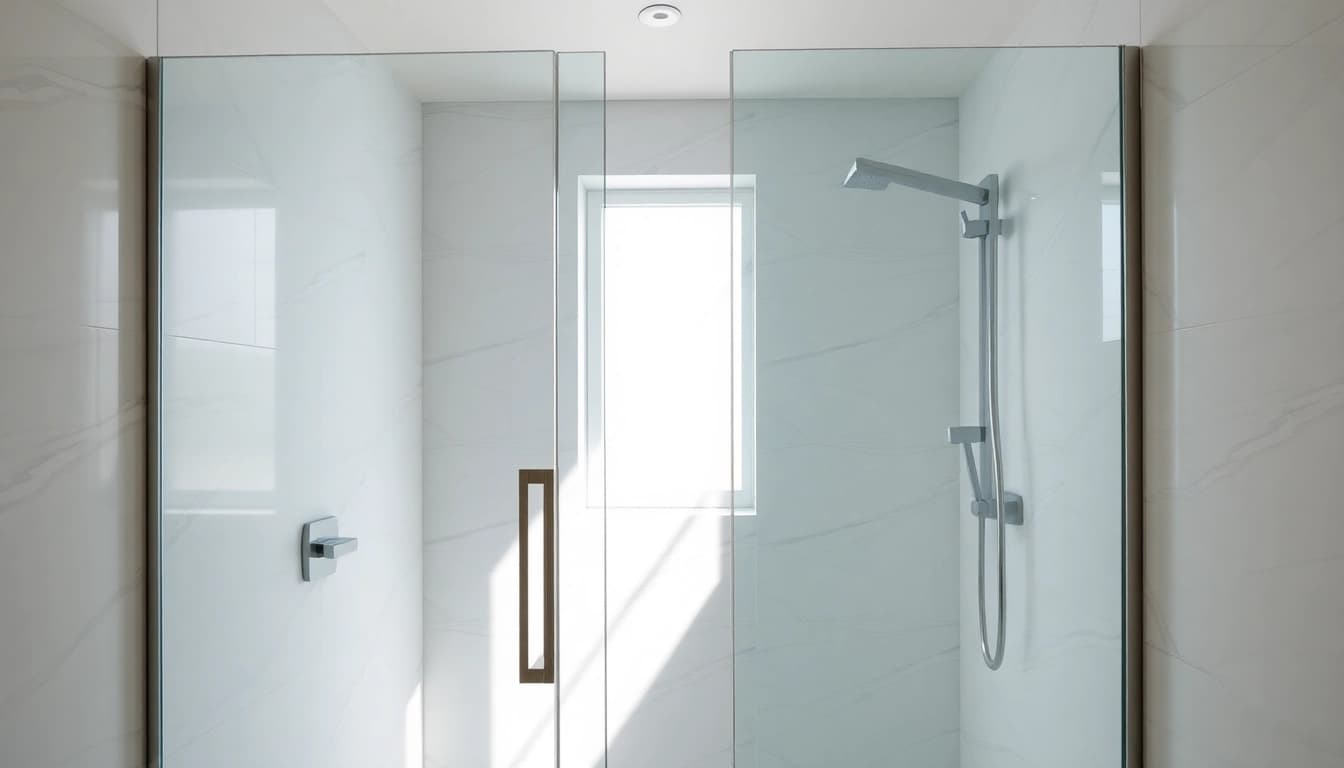 Exquisite shower doors uk in a modern bathroom, showcasing elegant glass designs and polished finishes.