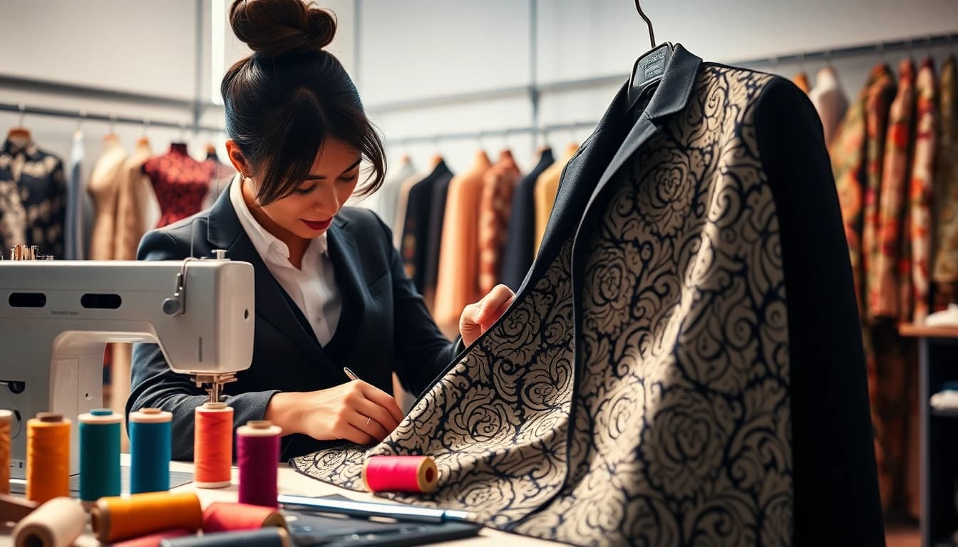 Expert alterations in Nashville TN showcase a tailor at work in a bright, inviting workshop.