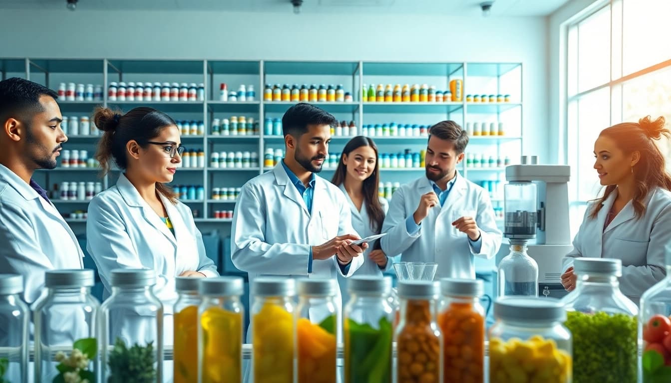 private label supplement manufacturer uk showcasing scientists at work in a lab setting