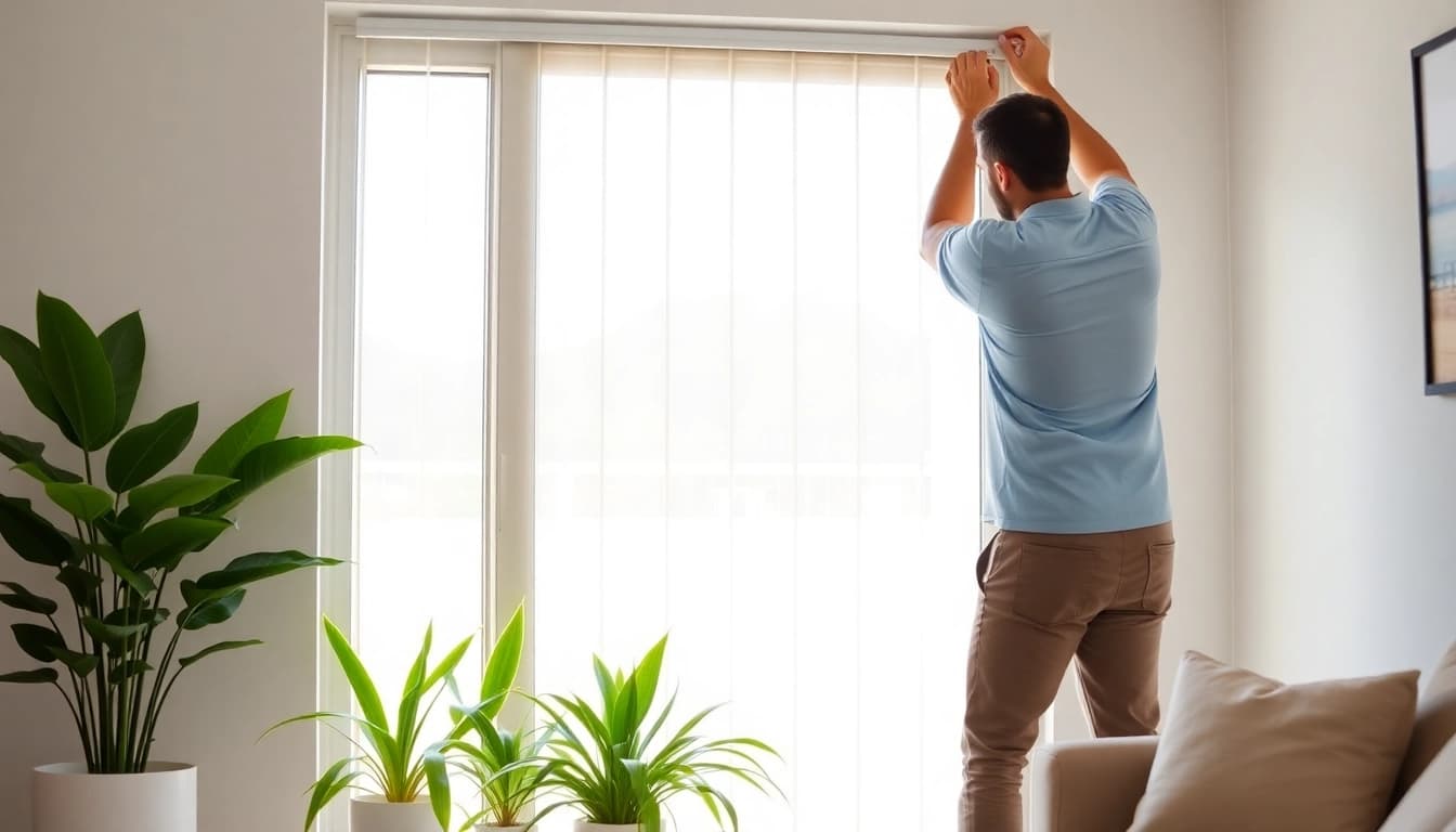 Installazione della zanzariera porta finestra su misura in una casa moderna con luce naturale.