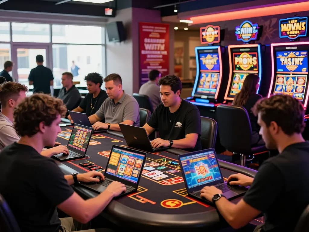 Engaging online gambling scene at https://bong99vn.win/ with players enjoying thrilling games in vibrant virtual space.