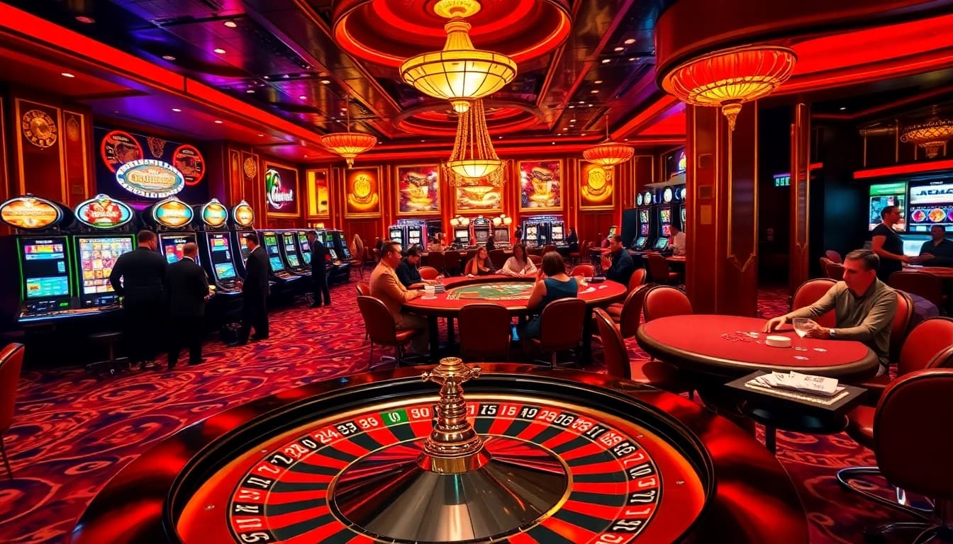 A dynamic gambling scene at 55WW Casino featuring a roulette wheel and excited players.