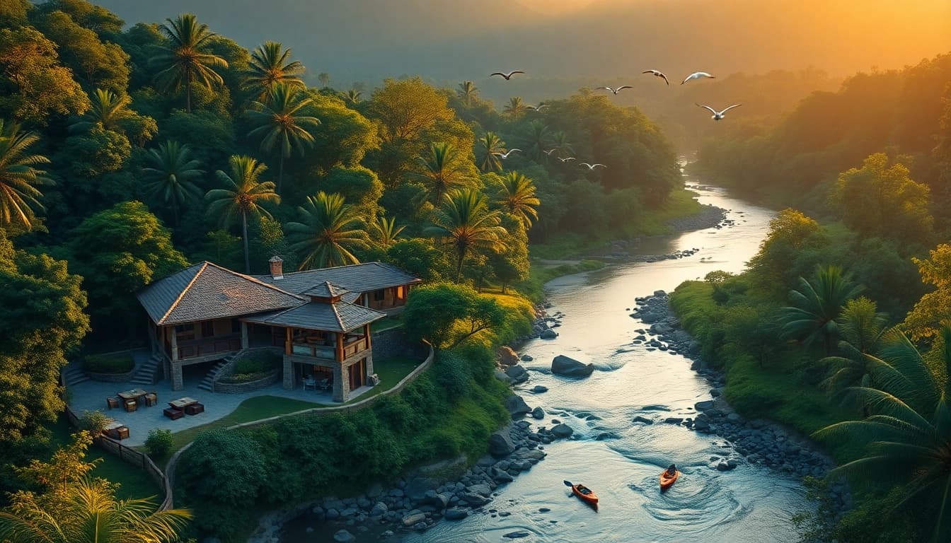 Dandeli Resorts booking offers picturesque views of lush landscapes and luxurious cottages for a perfect getaway.