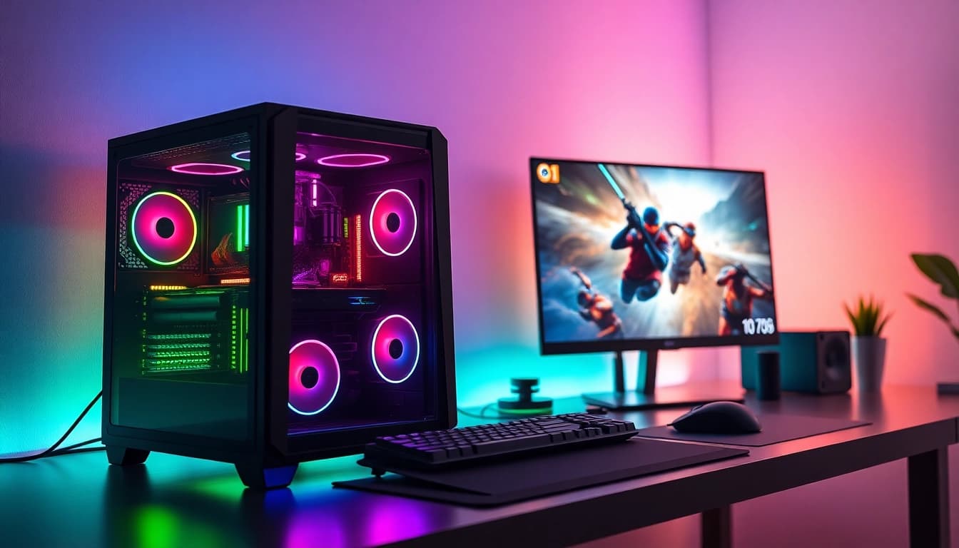 Gaming-PC verkaufen mit modernem Setup und lebendiger RGB-Beleuchtung