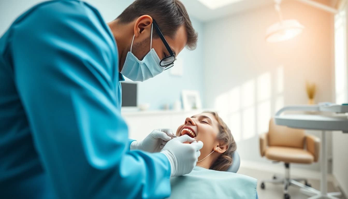 Dentist Frankfort IL providing personalized care and consultation in a modern dental office.