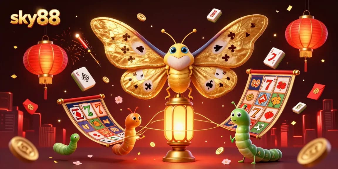 Experience thrilling gameplay at sky88 with vibrant casino scenes and dynamic golden animations.