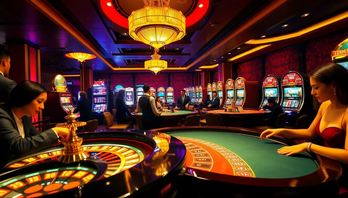 Engaged players at a luxurious casino table during an exciting game at https://kuwin.ac/.