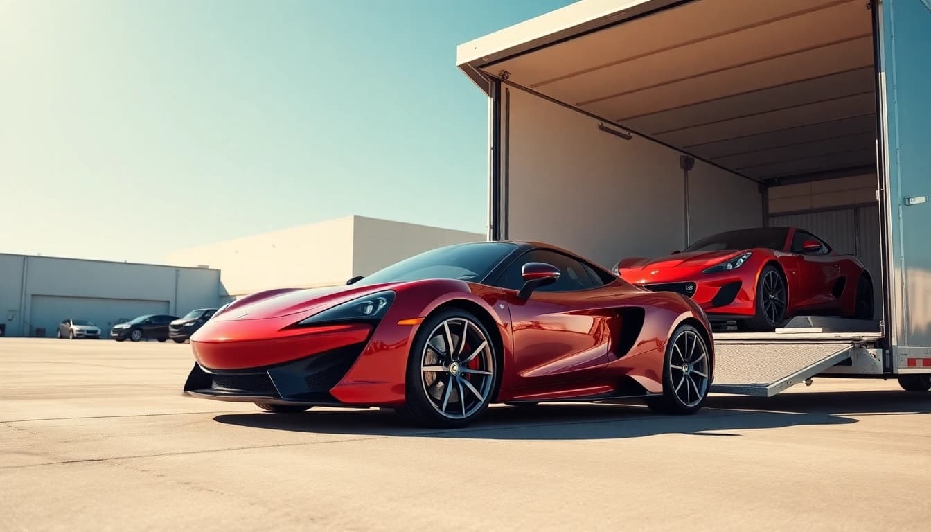 Transport luxury vehicles safely with https://luxuryautocarriers.com in a professional setting.