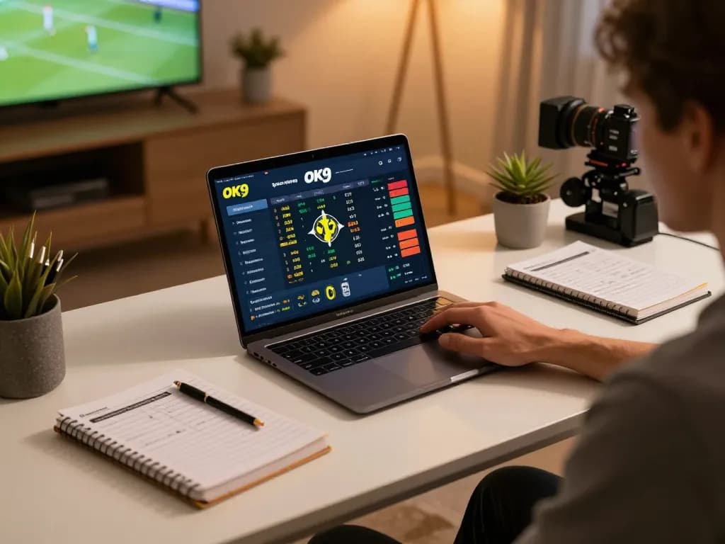 Betting successfully on OK9 with live sports odds displayed on a laptop screen.