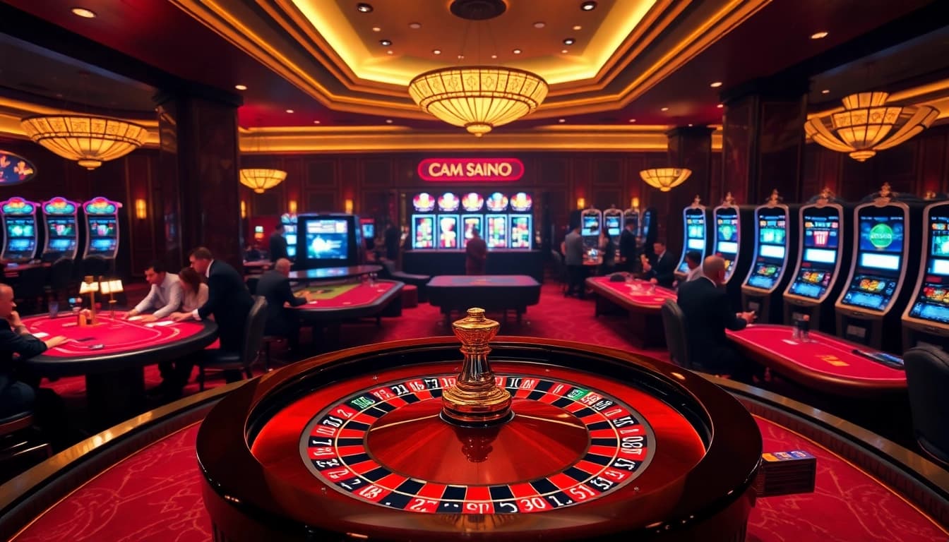 Vivez l'excitation des jeux de casino en ligne, mettant en avant des jetons de poker et une roue de roulette